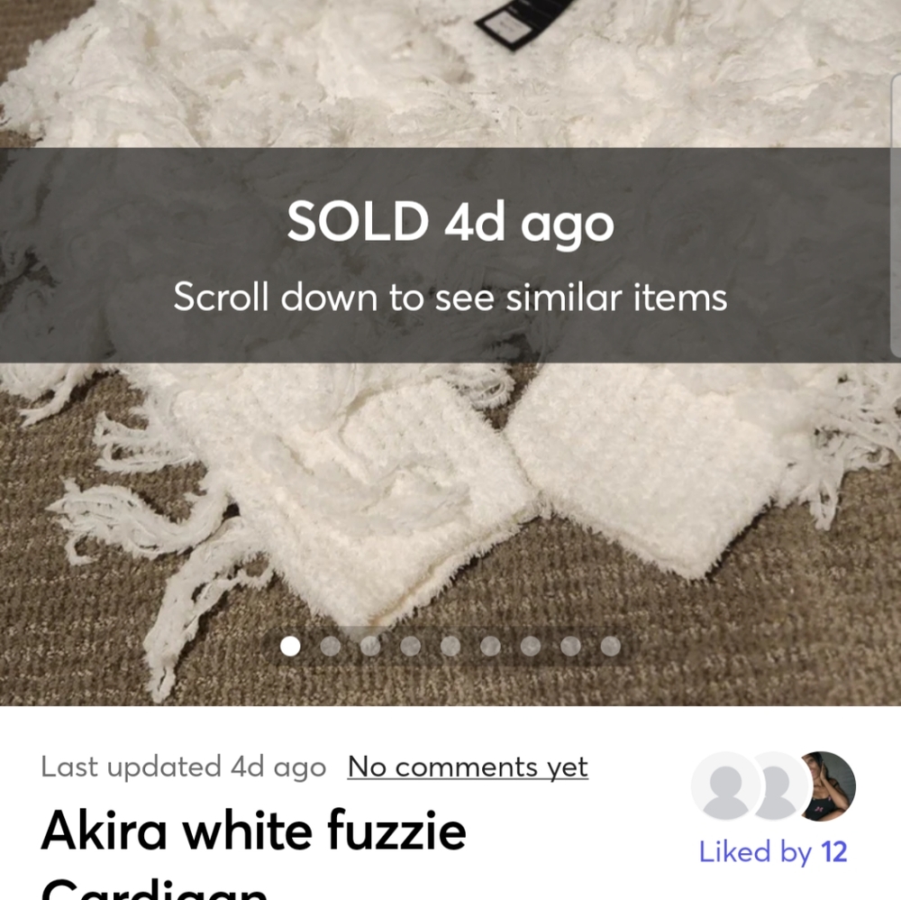 Akira white fuzzie Cardigan